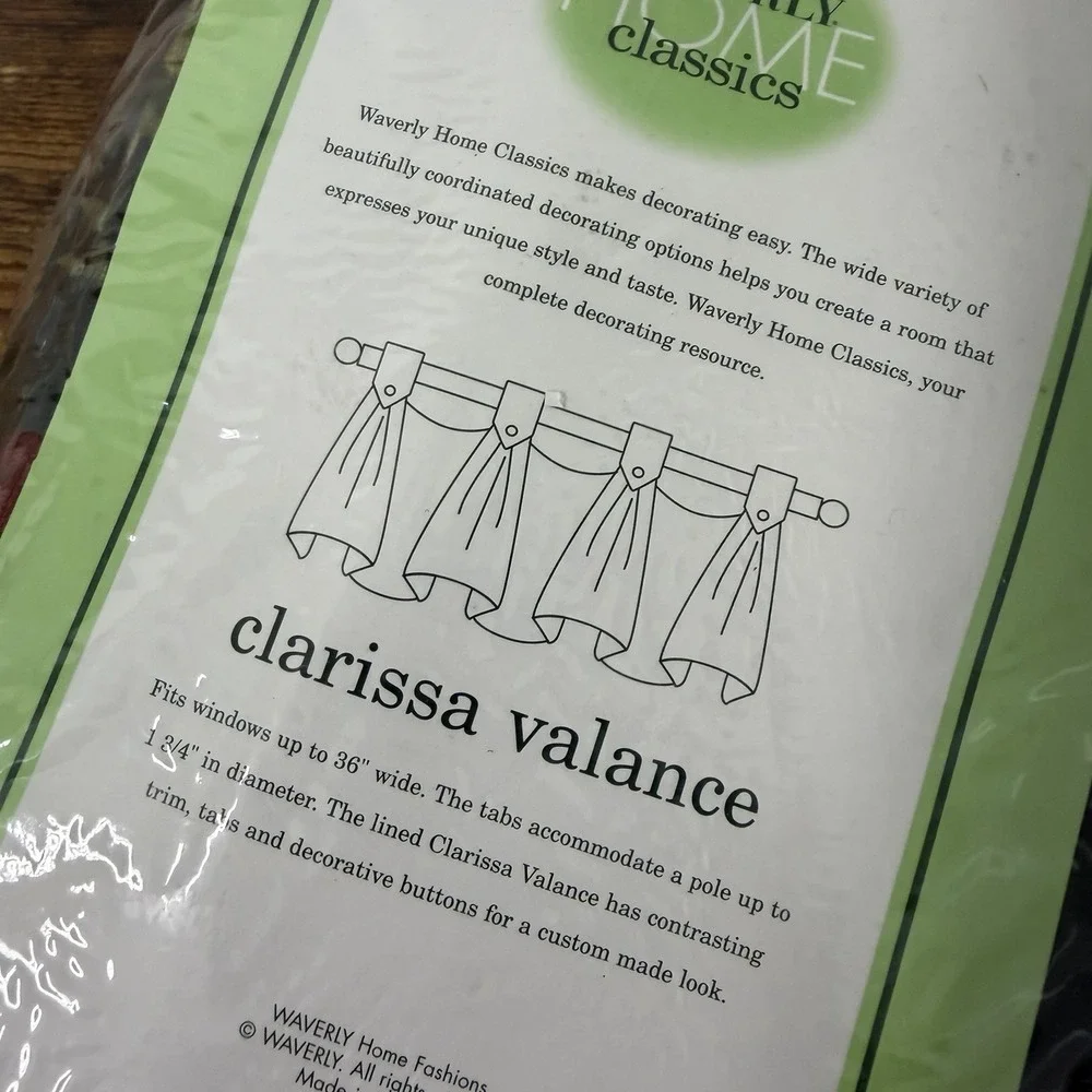 Waverly Polynesian Swing Ebony Clarissa Valance Tab Top Scalloped 81903049 NEW